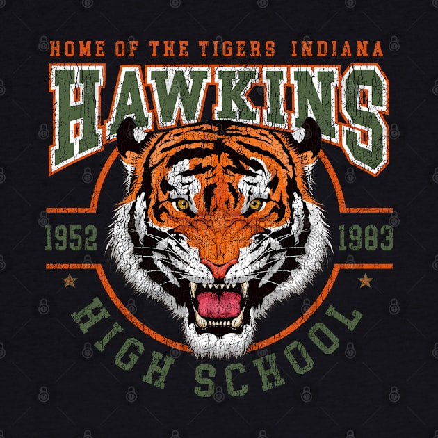 Hawkins High School Indiana Worn Out by Alema Art